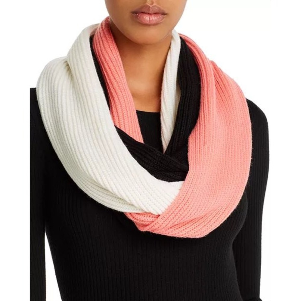 Kate Spade Infinity Scarf Womens OS Wool Blend Ribbed Colorblock EUC